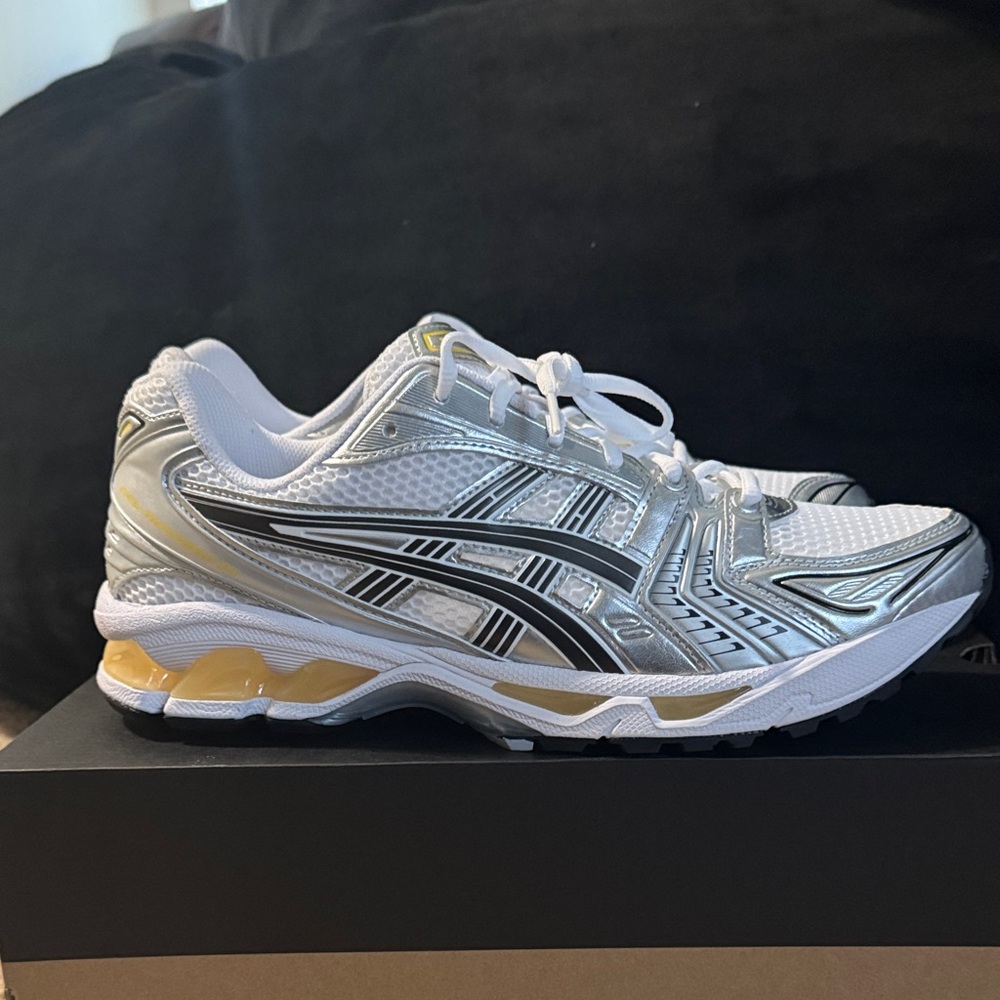 Asics White and Silver Athletic Sneakers
